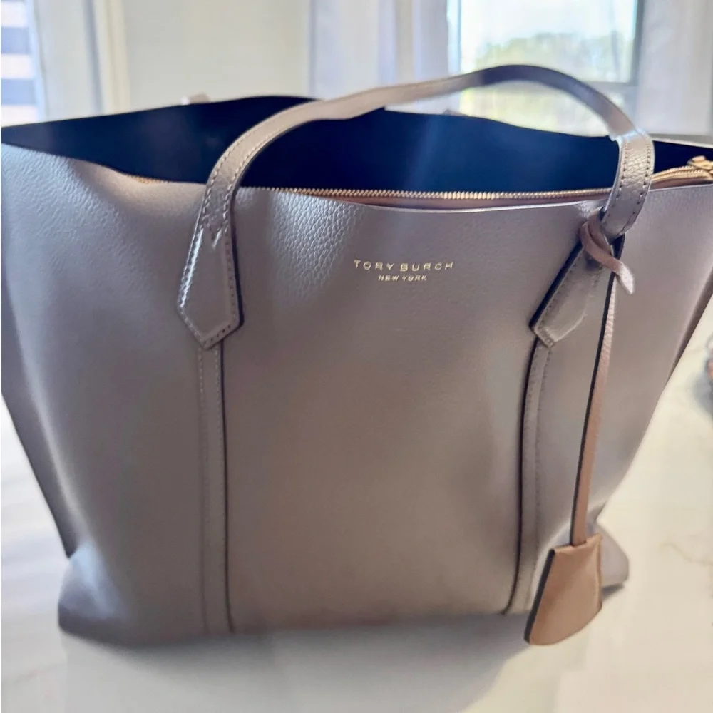 Tory Burch Taupe Leather Tote - Picture 2 of 6